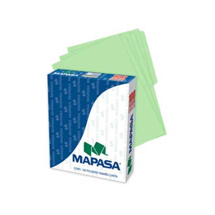 Mapasa Folder Tamaño Carta Verde C/100