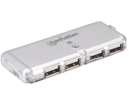 Manhattan Mini Hub USB 2.0 Sin Fuente 4 Puertos