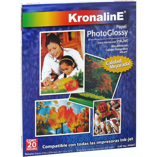 [Kronaline Carta] Kronaline Papel Fotográfico Glossy Carta C/20