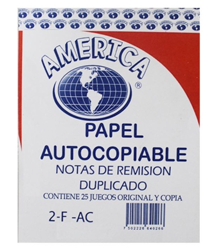 [Remisión Autocopiable 2-F AC] America Block Remisión Autocopiable